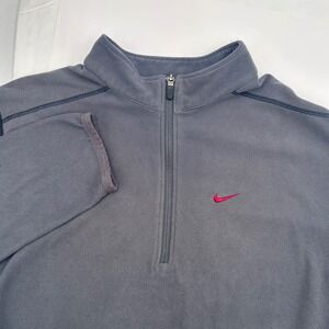 VTG Nike Therma-FIT Men XL Grey Fleece Quarter Zip Pullover ID920220 KL4 RN56323